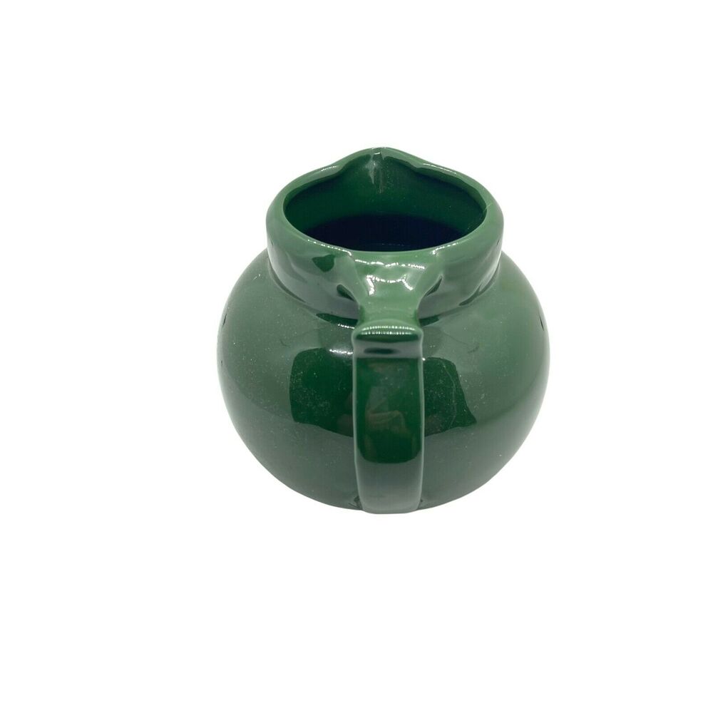 Green Jug Vintage Christian Ridge Pottery Cupper Coffee Carafe Porcelain Glossy